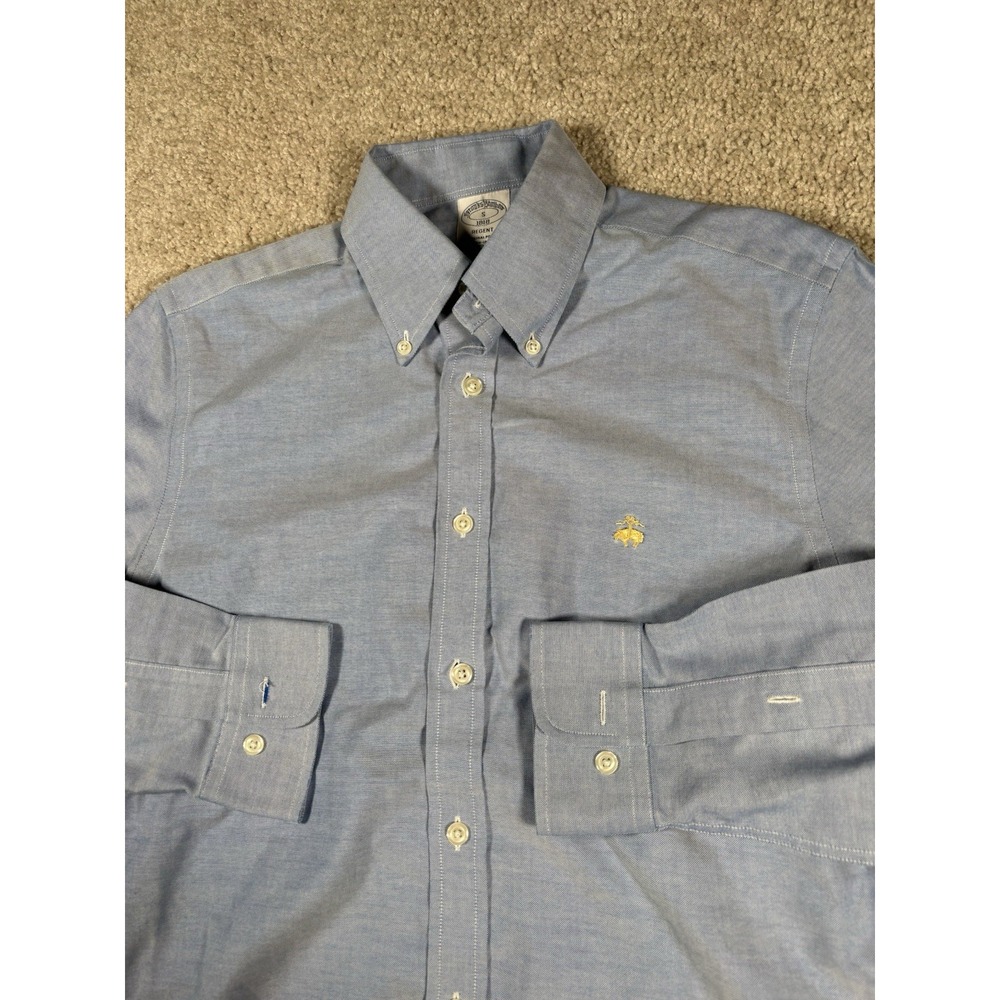 Brooks Brothers Regent Fit Non-Iron Supima Oxford Shirt Men's S Blue Preppy